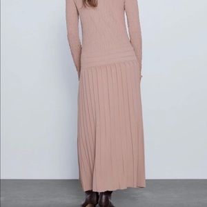 Zara high neck ruched maxi dress size small